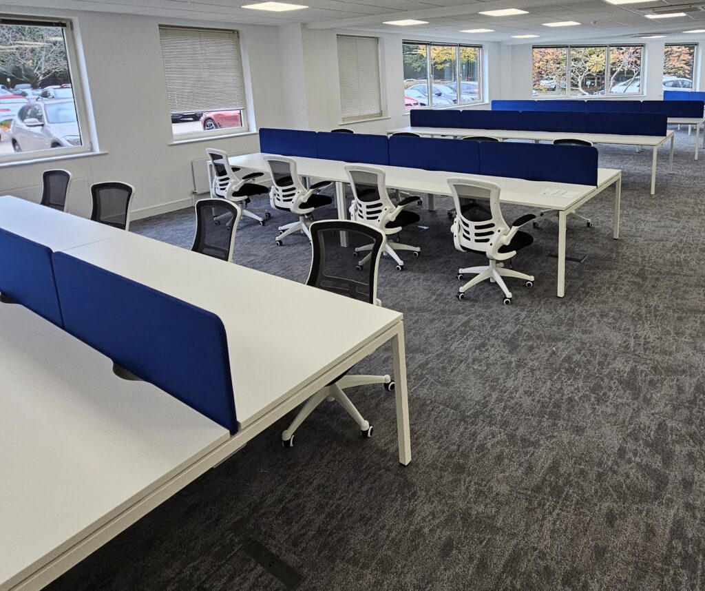 Bench Desks installed in a corporate room